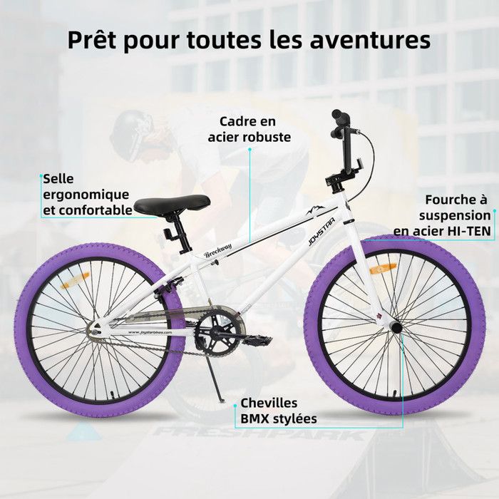 Vélo BMX JOYSTAR 20 Ou 24 Pouces – Enfants 8-14 Ans, Cadre Acier, Freins Fiable, Parfait Débutants - 9