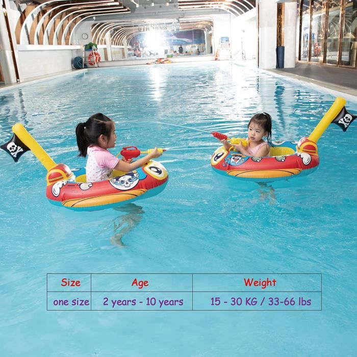 Balakaka Flotteur Piscine Enfant Bateau Pirate Gonflable Avec Pistolet à Eau - Dès 2 Ans