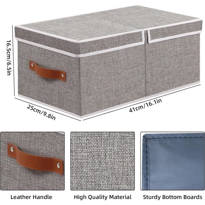 Iris Ohyama, boîte de rangement en plastique sur roulettes, 50 l, lot