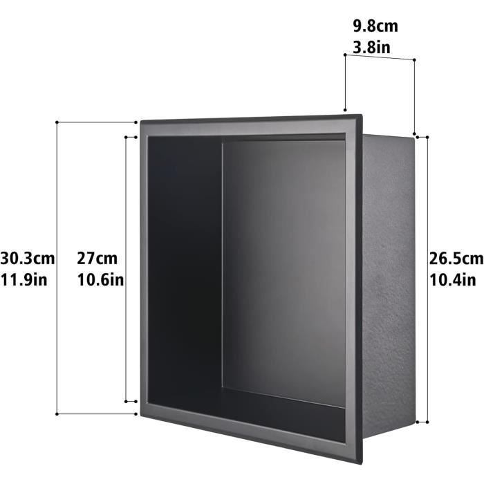 Arausk Niche de douche en acier inoxydable 304 doré, 30,5 x 61 cm, sans