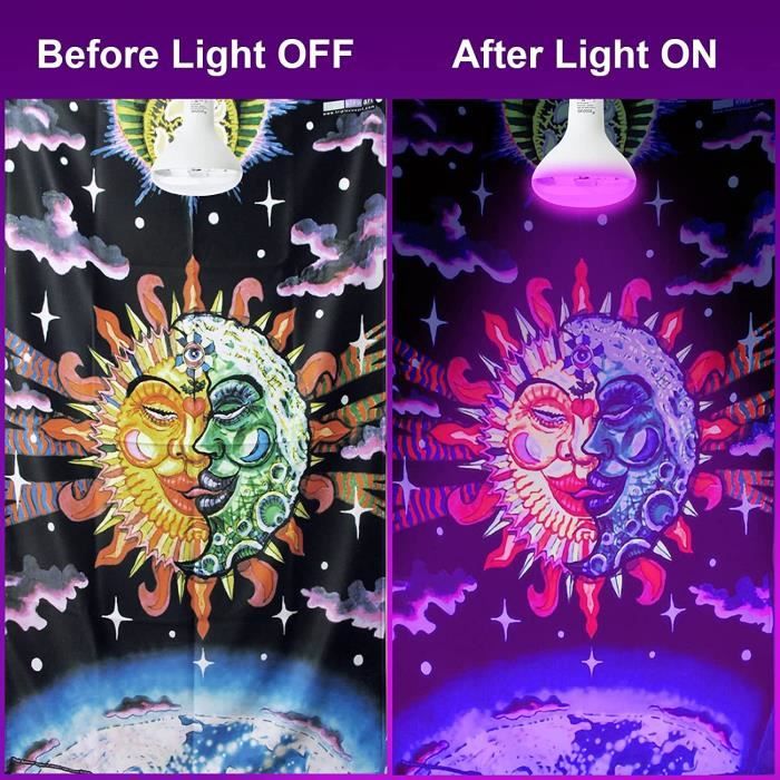 Ampoule UV E27, 100-240V Lumière Noire LED, Lampe de Ultraviolet Violette,  9W Ultraviolet 395nm UVA, Éclairage Décoratif Pour [408] - Cdiscount Maison