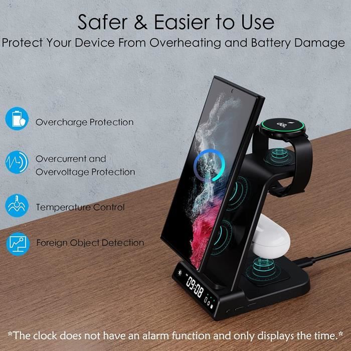 Chargeur Induction Samsung Galaxy S22 Ultra, Chargeur sans Fil Inductive  pour Smsung Galaxy Watch 4-3, Chargeur 3 en 1 avec A150 - Cdiscount  Téléphonie