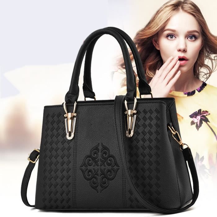 Sac a main en Cuir Pour Femme Sac a Pendentif avec Bandouliere Reglabl Cdiscount Bagagerie Maroquinerie
