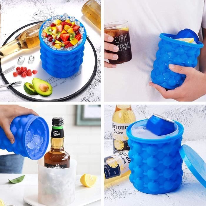 Seau à glace portable 6,7L, panier à glace avec couvercle et pinces, pour l'extérieur, les fêtes Seau à glace portable 6,7L, panier à glace avec couvercle et pinces, pour l'extérieur, les fêtes