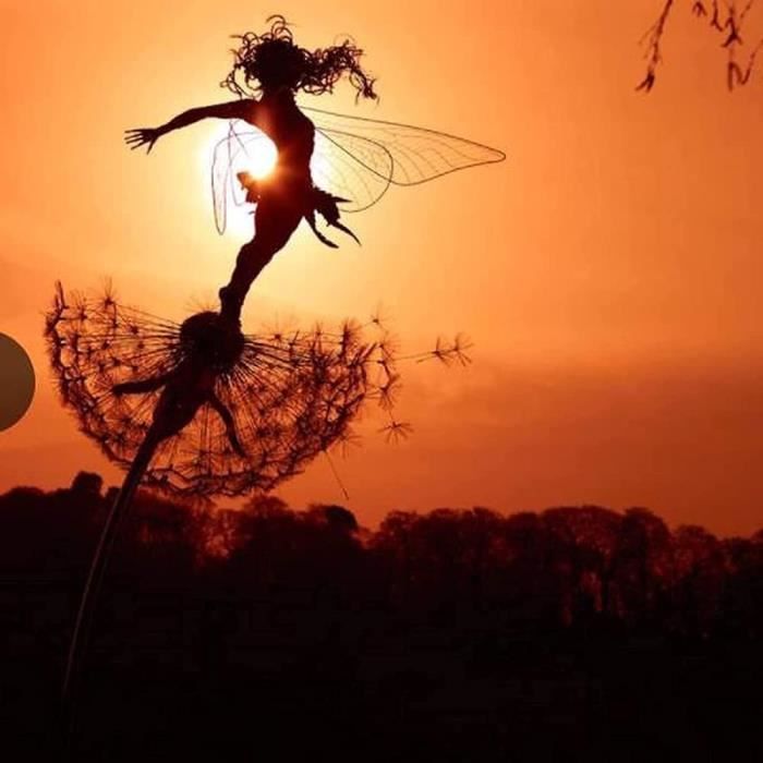 UNUS® Jardin Plug Fleur Rouille Look Métal Fleur 104 Cm 3D Pour Jardin