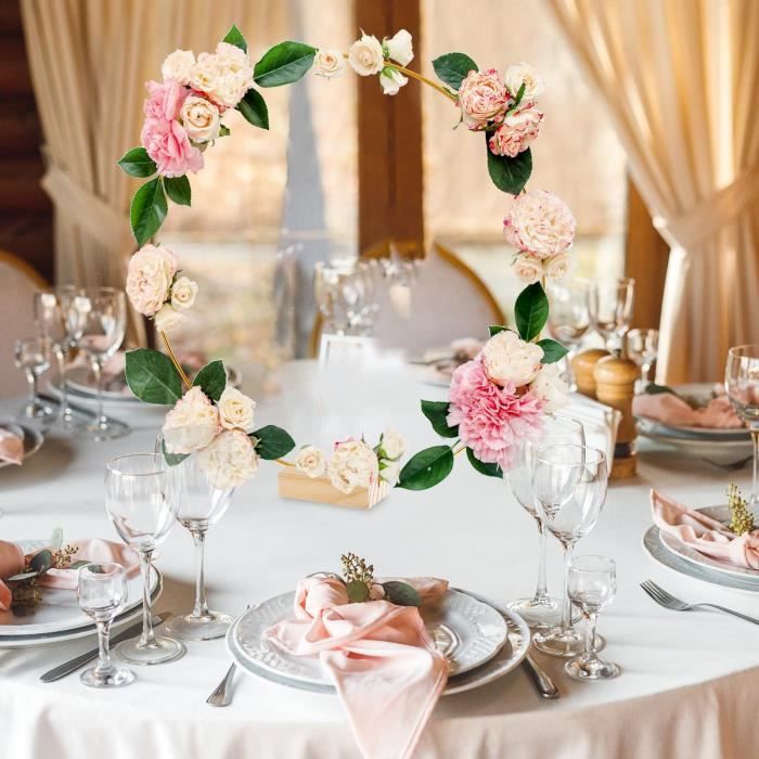 Pince A Linge De Decoration cerceau Floral Metal Dore Decoration De Table Pour Centres De Table De Mariage Porte cartes Bois Cdiscount Electromenager
