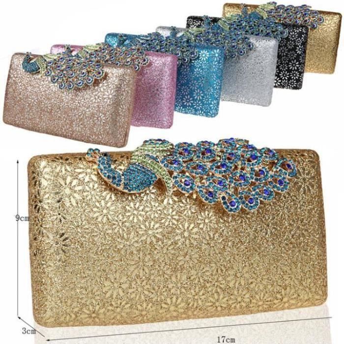 Pochette Soirée Femme Paillettes Argentée - Chaînes Détachables, Style Élégant - Mariage, Fête, Cocktail