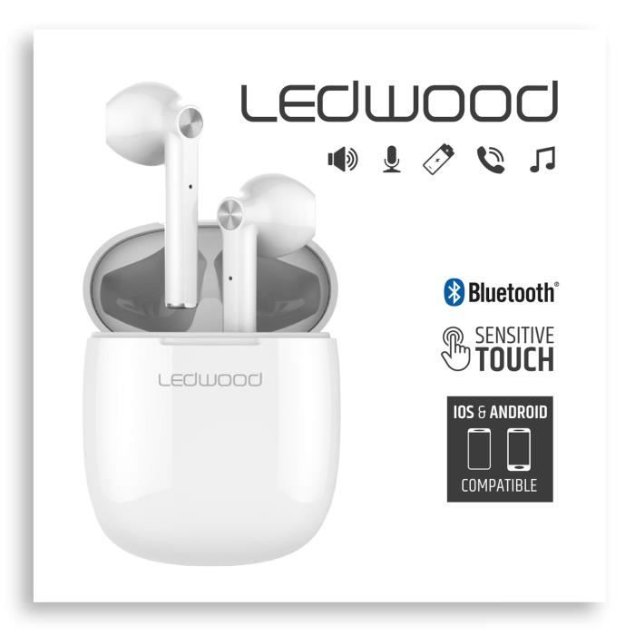 LEDWOOD Ecouteurs TWS T16 Explorer Blanc Cdiscount TV Son Photo