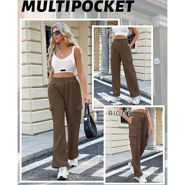 Pantalon Jogging Femme Large Cafe Montagne Fitness Multisport