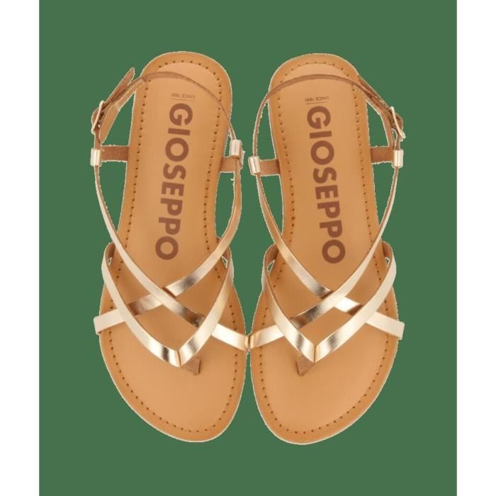 Sandales femme GIOSEPPO Lelex Lanieres fines Peau doree Confort maximum Oro Cdiscount Chaussures