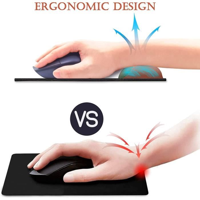 Tapis De Souris Avec Repose-Poignet En Gel - Ergonomique, Antidérapant - Pour Bureau, Gaming, Ordinateur