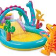 INTEX Aire de jeux aquatique Dinoland avec toboggan, anneaux gonflables et balles pour enfant - 3,33x2,29x1,12m-3