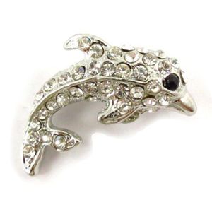 Jolie Broche Vintage Dauphins Plaquée Argent Avec Améthyste - Bijou Ancien