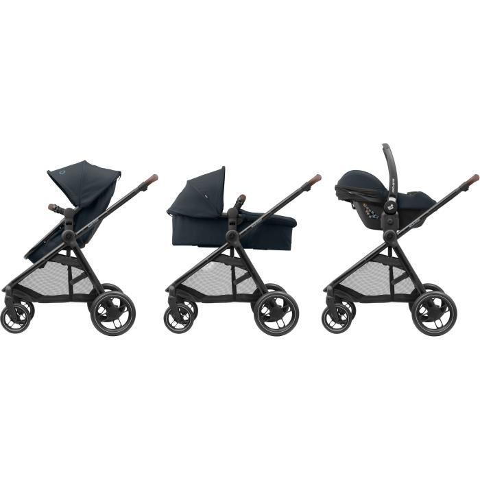 MAXI COSI Poussette 2 en 1 Zelia 3 nacelle integree 4 roues Essential Graphite Cdiscount Puericulture Eveil bebe