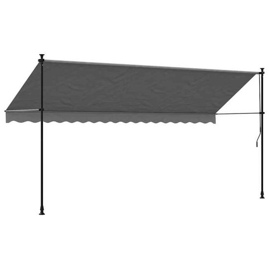 Auvent Rétractable Automatique Anthracite 3,5x2,5m VidaXL - Auvent Patio Motorisé Avec Télécommande
