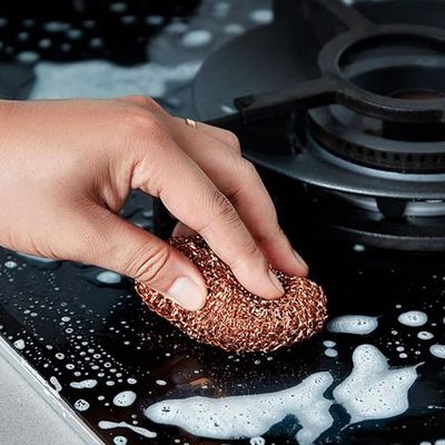 Lot De 3 Éponges En Cuivre 100% Pur – Nettoyage Puissant Sans Rayures Pour Inox, Poêles, Casseroles & Éviers – Anti-Rouille & Écologiques