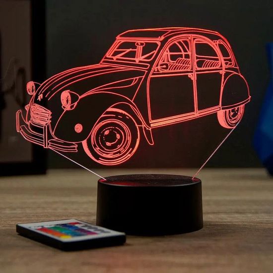 Lampe De Chevet 3D Citroën CX Pallas 1976 – Avec Télécommande, Fabrication Française, Multicolore, Neuf