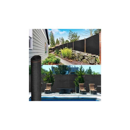 Brise-vue Occultant Renforcé 300g/m² - 1.5 X 10 M Vert - Pour Clôture, Terrasse, Piscine - 4 œillets Par Angle