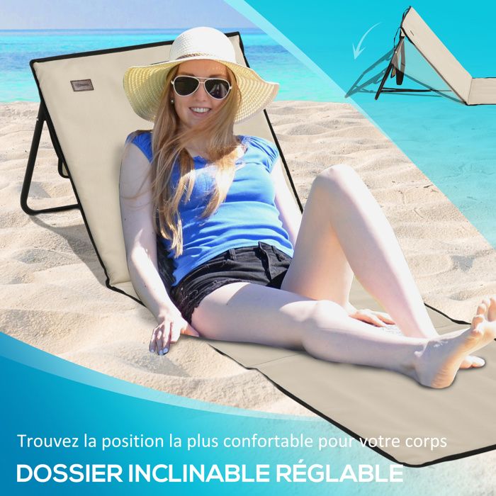 Avis Outsunny: tapis de Plage avec Dossier - Confort et Ajustabilité