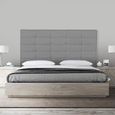Tête de lit capitonnée grise 160 cm - Confort-0