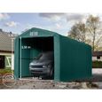 4x8 m, Tente garage de stockage, PVC 850, porte 3,5x3,5 m, vert foncé, avec statique (type de sol : béton)-0