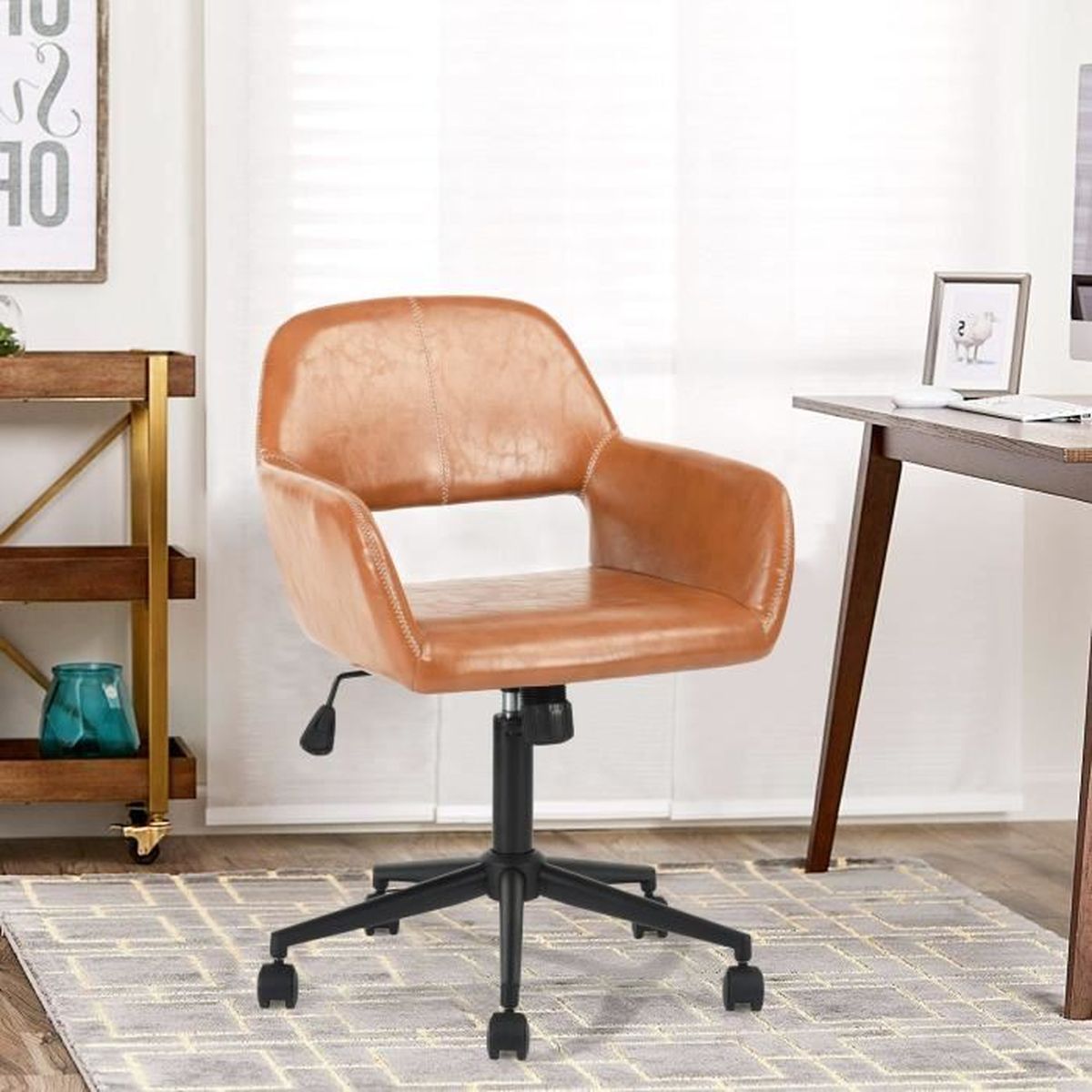 Chaise De Bureau Marron Ergonomique Achat Vente Pas Cher