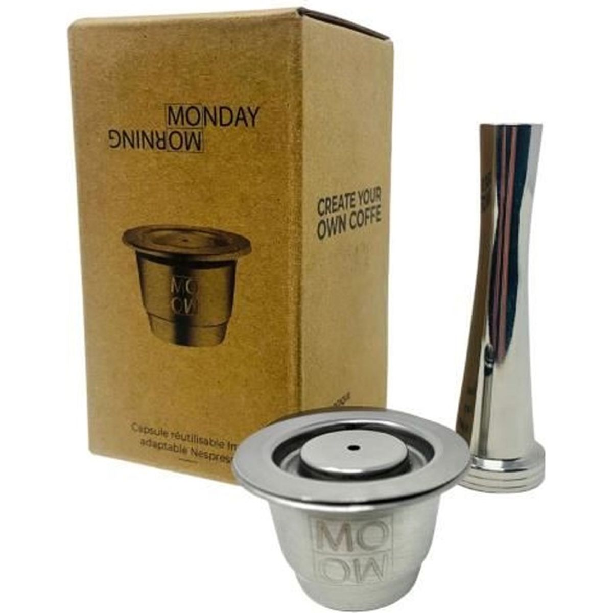 Lot de 5 Recharge pour tasse à café capsule rechargeable réutilisable pour machine Nespresso