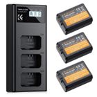K&F Concept Batterie NP-FW50 et chargeur, lot de 3 batteries de remplacement pour Sony ZV-E10, A6000, A6300, A6400, A6500, A5000