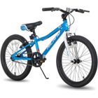 Hiland Vélo de montagne 20 pouces pour enfants de 7, 8, 9, 10, 11, 12 ans, frein en V,1 vitesses unique-Bleu