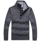 FONDUPIN Pull homme,Pull Col Roulé Tricot Hauts,Manches Longues Pullover Automne Hiver Chaud-Gris foncé