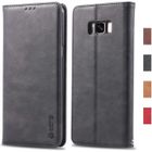 MSK Coque Samsung Galaxy S8 Plus, Housse en Cuir Premium Flip Case Portefeuille Etui pour Galaxy S8 Plus/Galaxy S8+ (Noir)