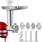 SODIAL 1Ensemble D'Accessoires de Hachoir en MéTal pour Batteurs sur Socle KitchenAid, Accessoire de Hachoir à Viande Inclus BLENDER