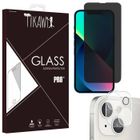 Tikawi x2 Verre trempé Anti Espion Iphone 13 (6.1') [1 Ecran + 1 Caméra] Résistance 9H Protection Avant + Arrière [Anti-traces] x2