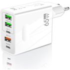 TRAHOO 3-Stars | Chargeur Usb 65W | 5 Ports : 2 Usb-C + 3 Usb-A | Charge Rapide-Qc 3.0| Prise Usb Multiple Compatible Avec De