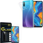 VCOMP Coque et films de protection - Huawei - P30 Lite - Silicone gel UltraSlim - Transparent - 3x Verre Trempé
