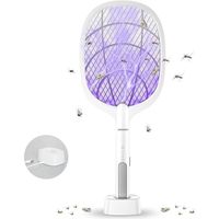 Raquette Anti Moustique, lampe anti moustique, ABURNUDREY avec Base de Chargement Contre Moustiques, Mouches, Insectes, Volants