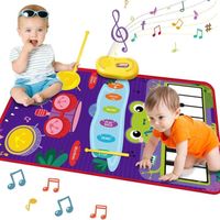Jouets Musicaux Bébé , 2 en 1 Instrument de Musique，Tapis de Musique Et Jouet de Batterie, Cadeaux Éducatifs pour s de 1, 2, 3 Ans