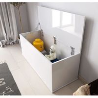 Coffre de rangement - ARIEL - Blanc Finition Brillante - 100 x 40 x 40cm