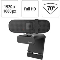Hama Webcam C-400 Pro Webcam pour télétravail et gaming pivotable à 360 degrés HD 1080p avec micro intégré et cache caméra,noir