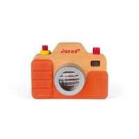 Appareil photo sonore en bois JANOD - Dès 18 mois - Kaléidoscope et effet flash - Orange
