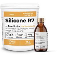 Caoutchouc silicone R7 très souple, idéal pour réaliser des moules en silicone d'objets en résine, cire, ciment (500 gr)