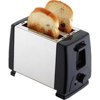 Grille Pain - 2 Fentes Larges Toaster RITONDA - 6 Niveaux de Brunissage - Fonction de Décongélation - Noir