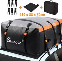 Coffre de toit - Sailnovo - 580 L/20 Pieds Cubes -Sac De Toit Souple Imperméables, Indéchirable, Durable -Pour toutes les voitures