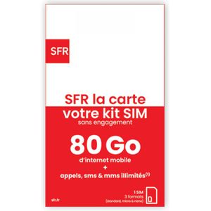 CARTE A COLLECTIONNER Carte SIM SFR Prépayée Illimité 80 Go