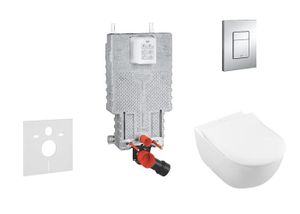 WC - TOILETTES Grohe Uniset Ensemble bâti-support, cuvette de toilette et siège Subway 2.0, DirectFlush, SoftClose, CeramicPlus et plaque Skate