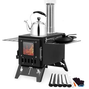 KEENSO Réchaud à bois portable Poêle à Bois Pliable, Poêle à Bois de Cuisson Portable Léger en