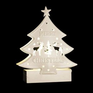 Sapin triangle à piles lumineux Blanc chaud 40 LED - Déco de Noël pour la  maison - Eminza