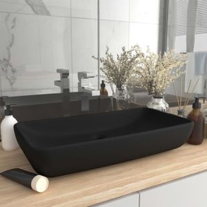 LAVABO - VASQUE Lavabo Vasque à poser Noir mat 71x38 cm Céramique