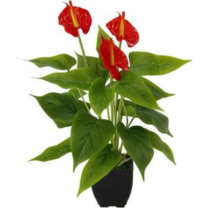 FLEUR ARTIFICIELLE Anthurium Artificiel en Pot Anthurie Fleur de Flam
