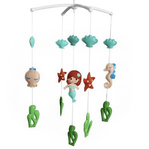 MOBILE Lit bébé créatif rotatif mobile musical [sirène et étoiles de mer]